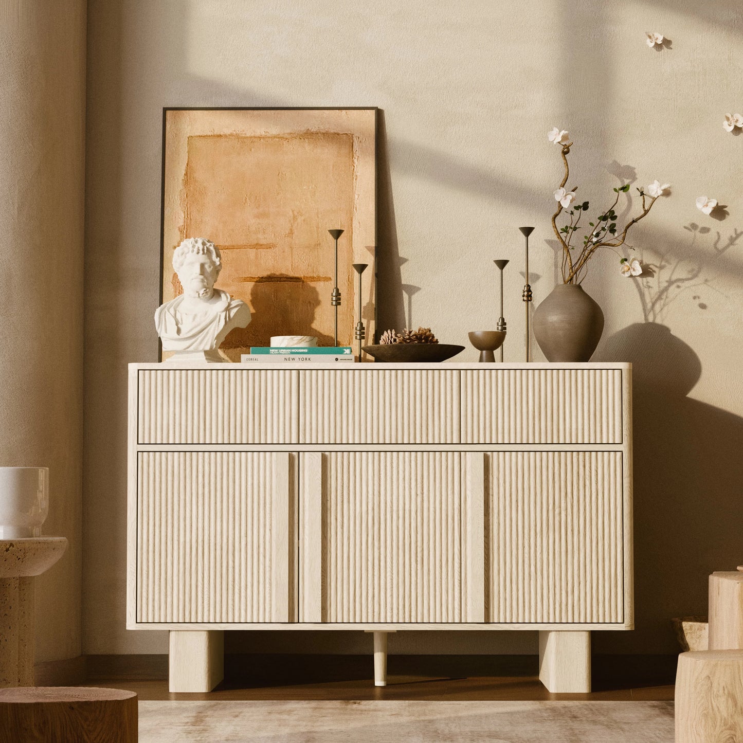47" Sideboard Cabinet with 3 Drawers