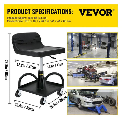 Rolling Garage Stool 300LBS Capacity