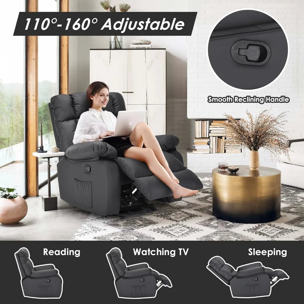 Rocking Recliner Chair with Side Pocket