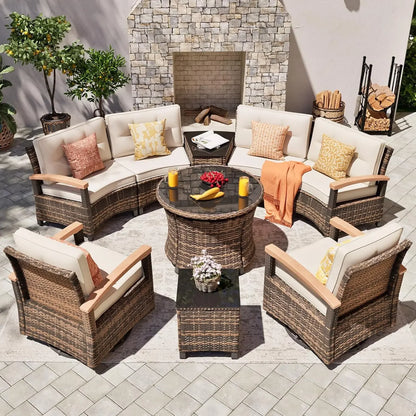 9 Piece Outdoor Patio Furniture Set