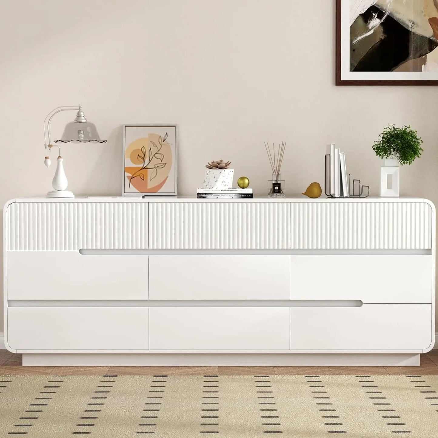 Fluted 9 Drawer Dresser