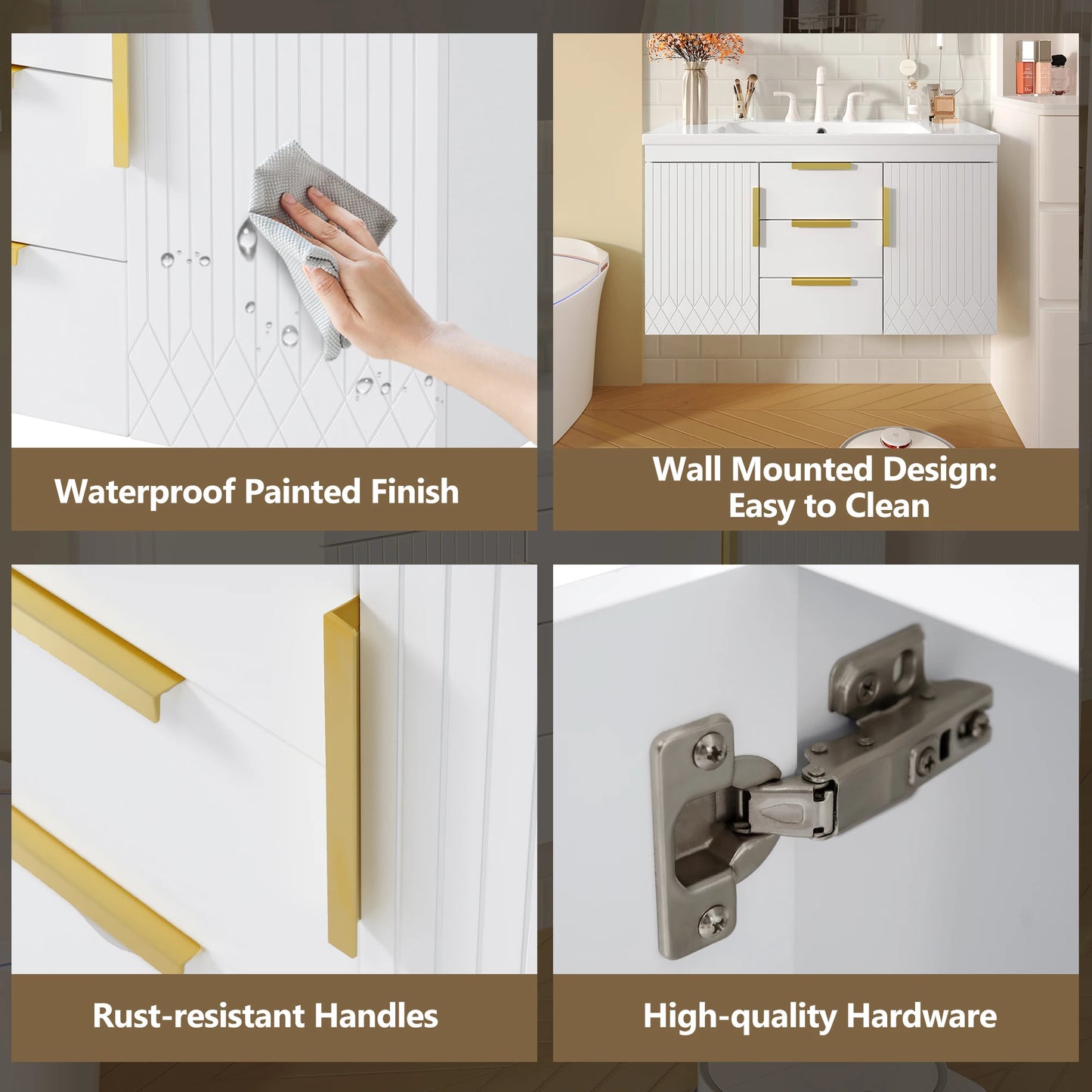 36'' Wall Mounted Bathroom Vanity