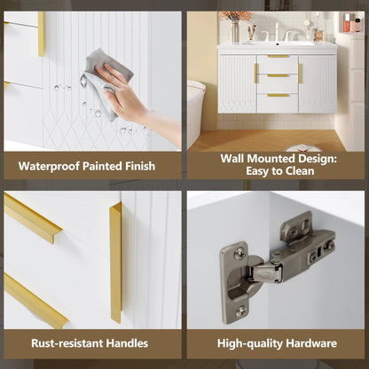 36'' Wall Mounted Bathroom Vanity