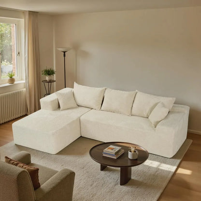 "L-Shaped Cloud Sectional Sofa - Modular Deep Seat Couch with Chaise,