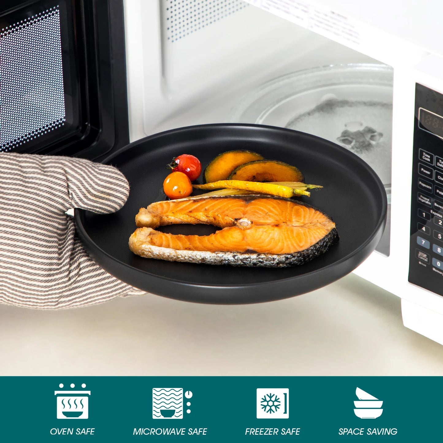 18/36 Piece Black Ceramic Plate Set