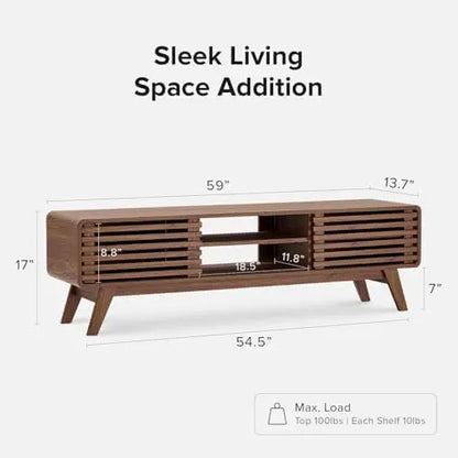 Walnut TV Stand for 55-65' TV