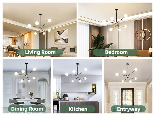 Modern Chandelier, dinning room, living room, ceiling light, led bulbs