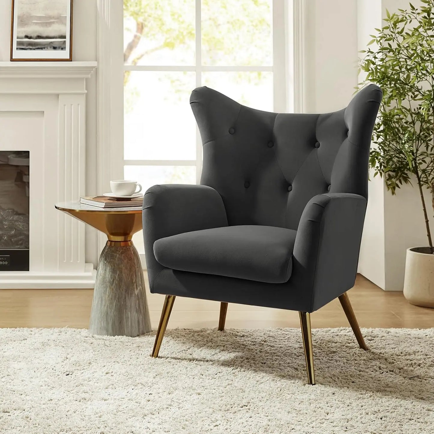Home Velvet Accent Chair