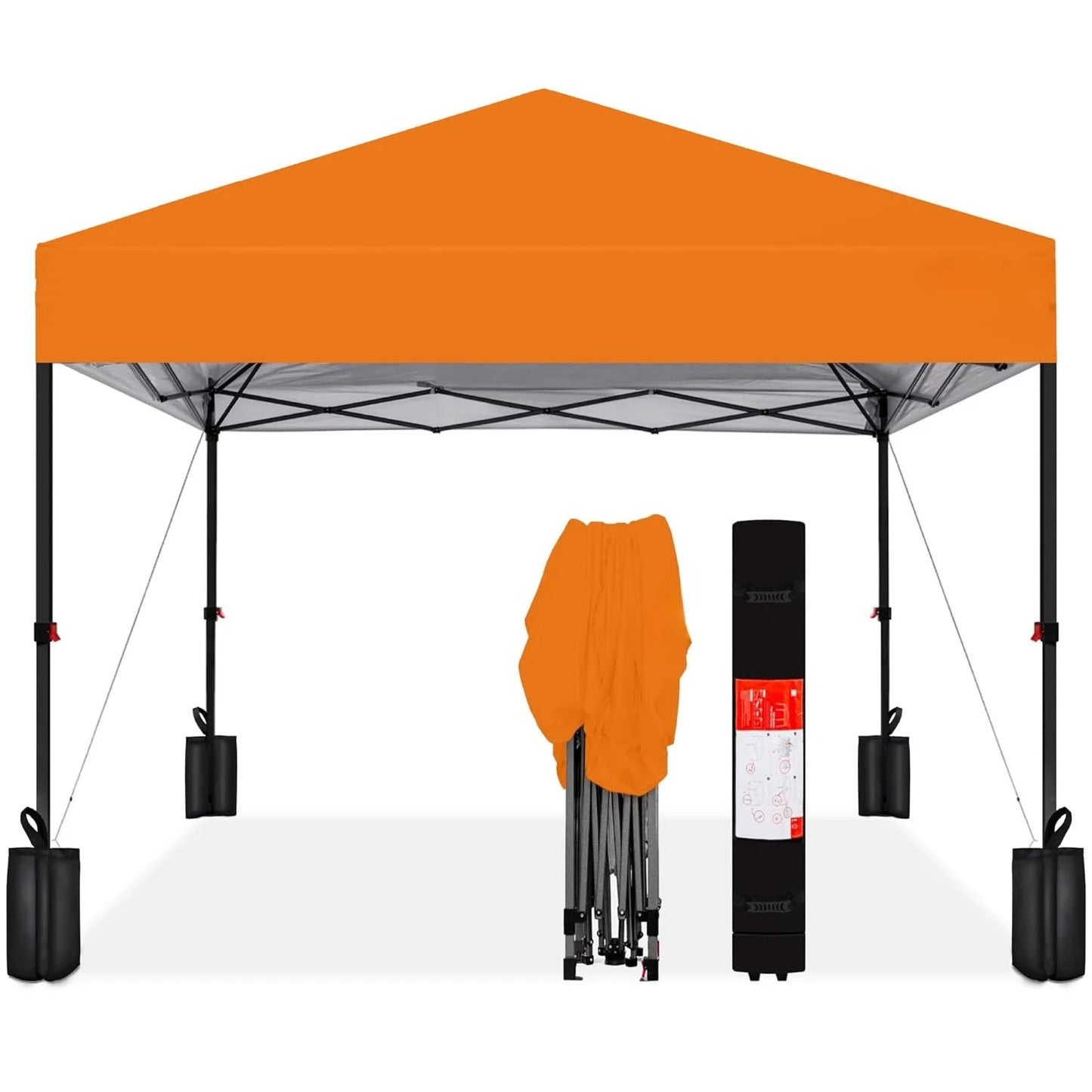 8x8ft 1-Person Setup Pop Up Canopy Tent Instant Portable Shelter w/ 1-Button Push, Case, 4 Weight Bags, Customized