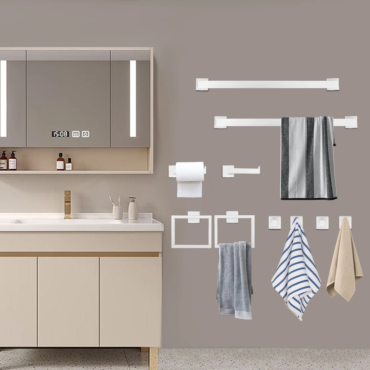 Bathroom Towel Bar Set Towel Bar Set Wall Mounted Towel Bar Set 20 Piece Set