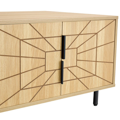 Wooden Mid Century Storage Sofa Table