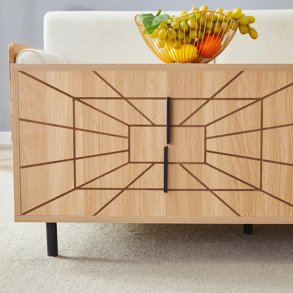 Wooden Mid Century Storage Sofa Table