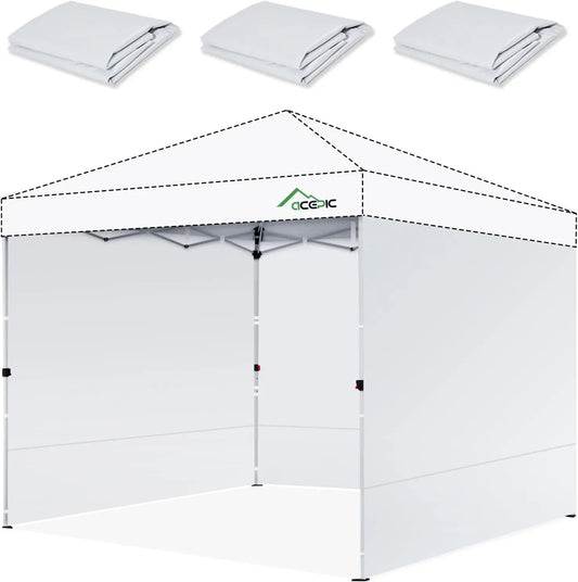 Waterproof UV Protection Sidewalls for 10x10 Pop Up Canopy Frame, Ideal for Outdoor Events and Vendor Booths (White, 3 PCS)