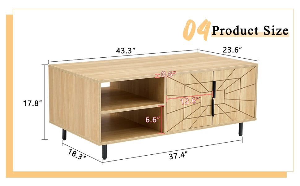 Wooden Mid Century Storage Sofa Table