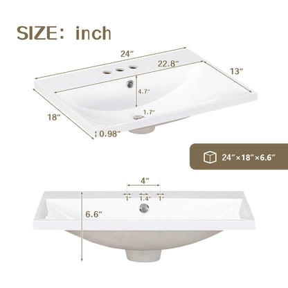 24-Inch Bathroom Single Basin Sink