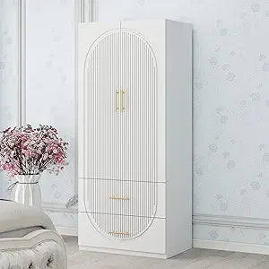 Wooden Closet with Mirror Door