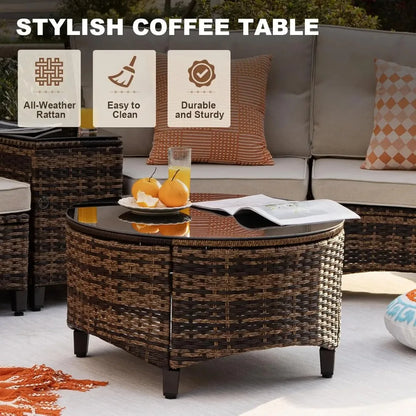 9 Piece Outdoor Patio Furniture Set