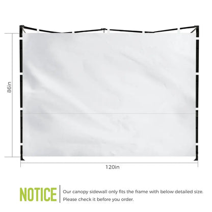 Canopy Sidewalls for 10x10 Pop Up Canopy Tent, 300D Waterproof Material for Outdoor Events, Vendor Booths, and Privacy Sidewalls