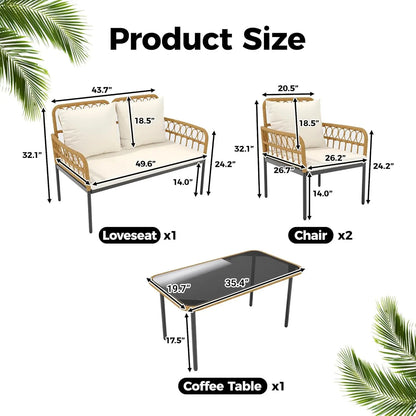 4 Pieces Patio Furniture Set
