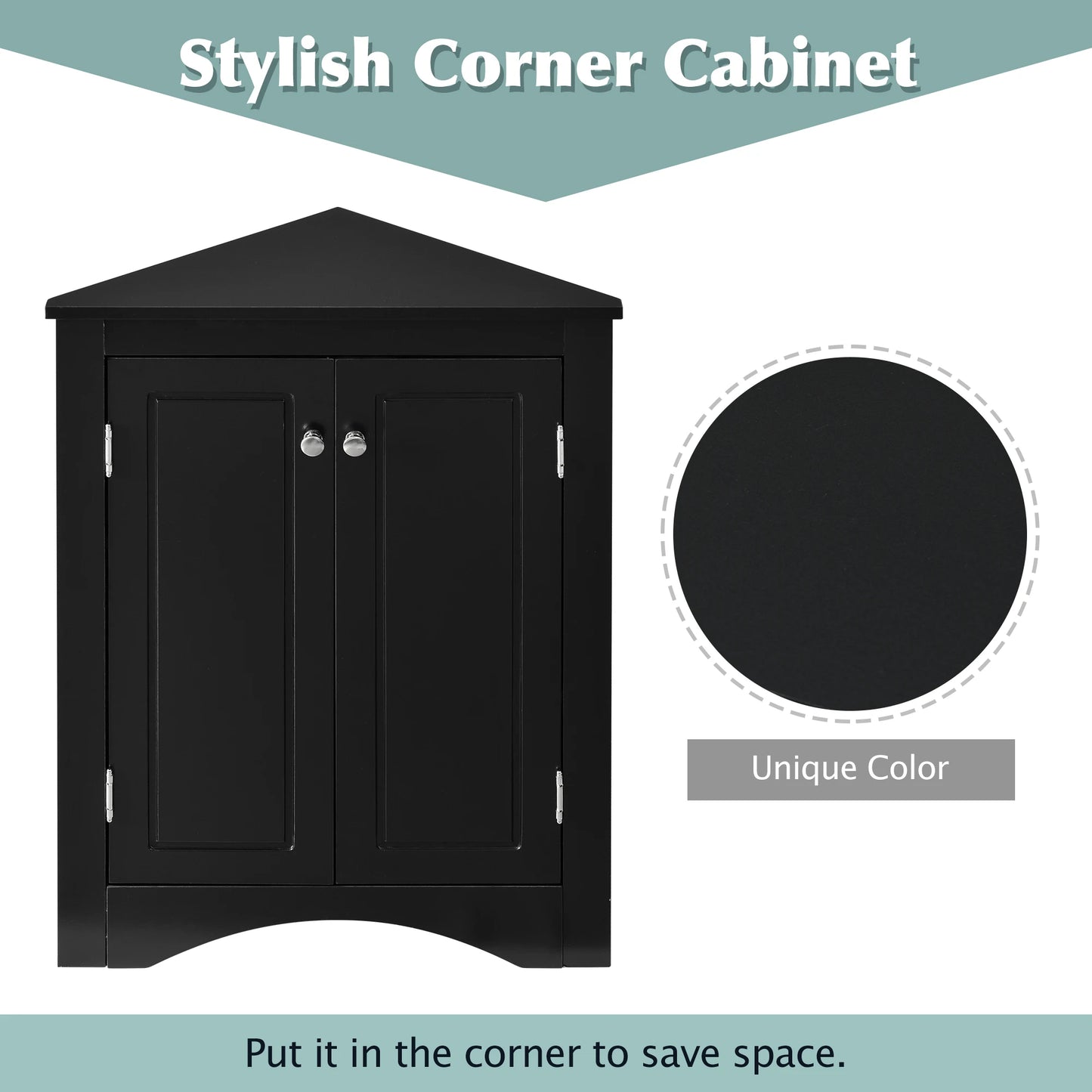 Black Triangle Bathroom Storage Cabinet