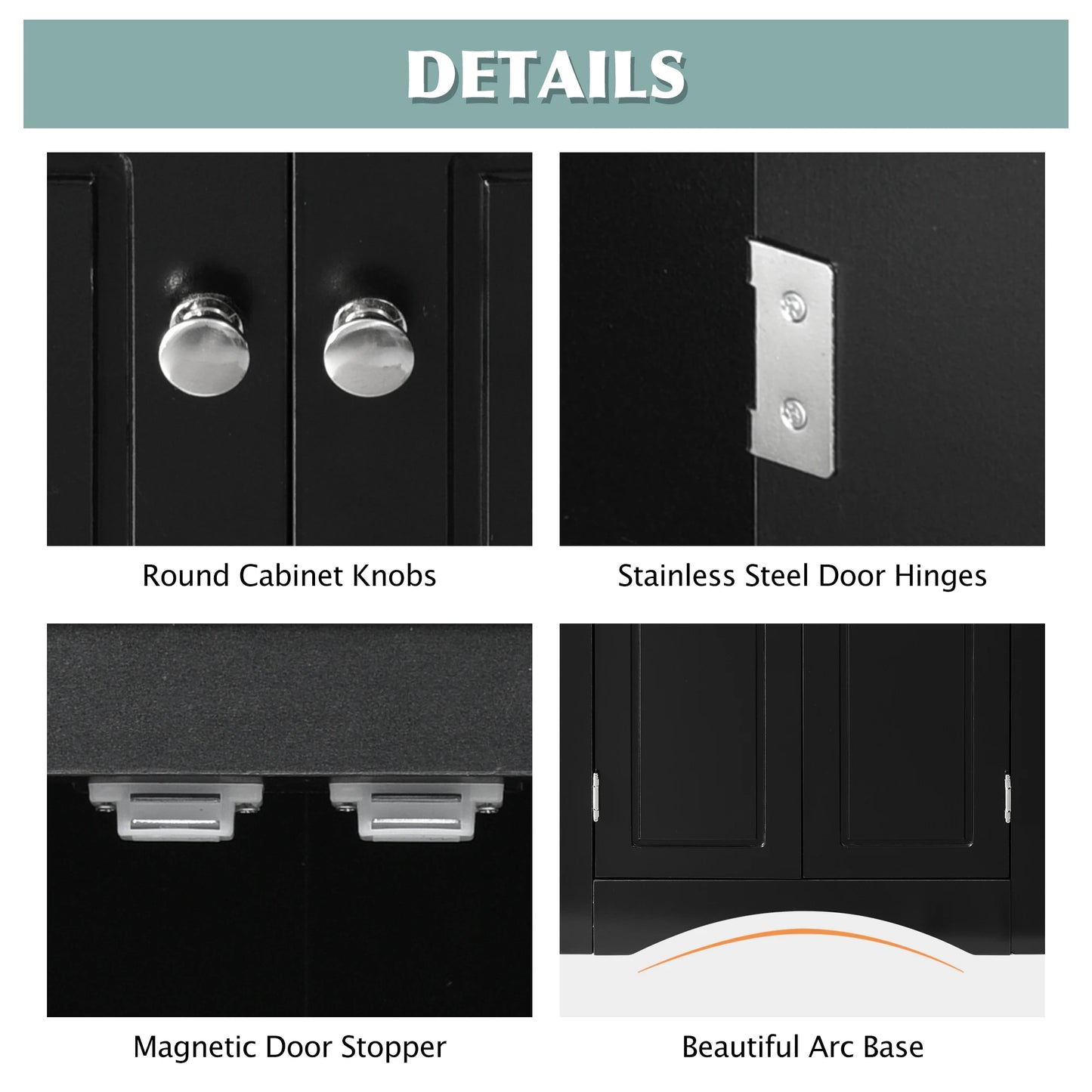 Black Triangle Bathroom Storage Cabinet