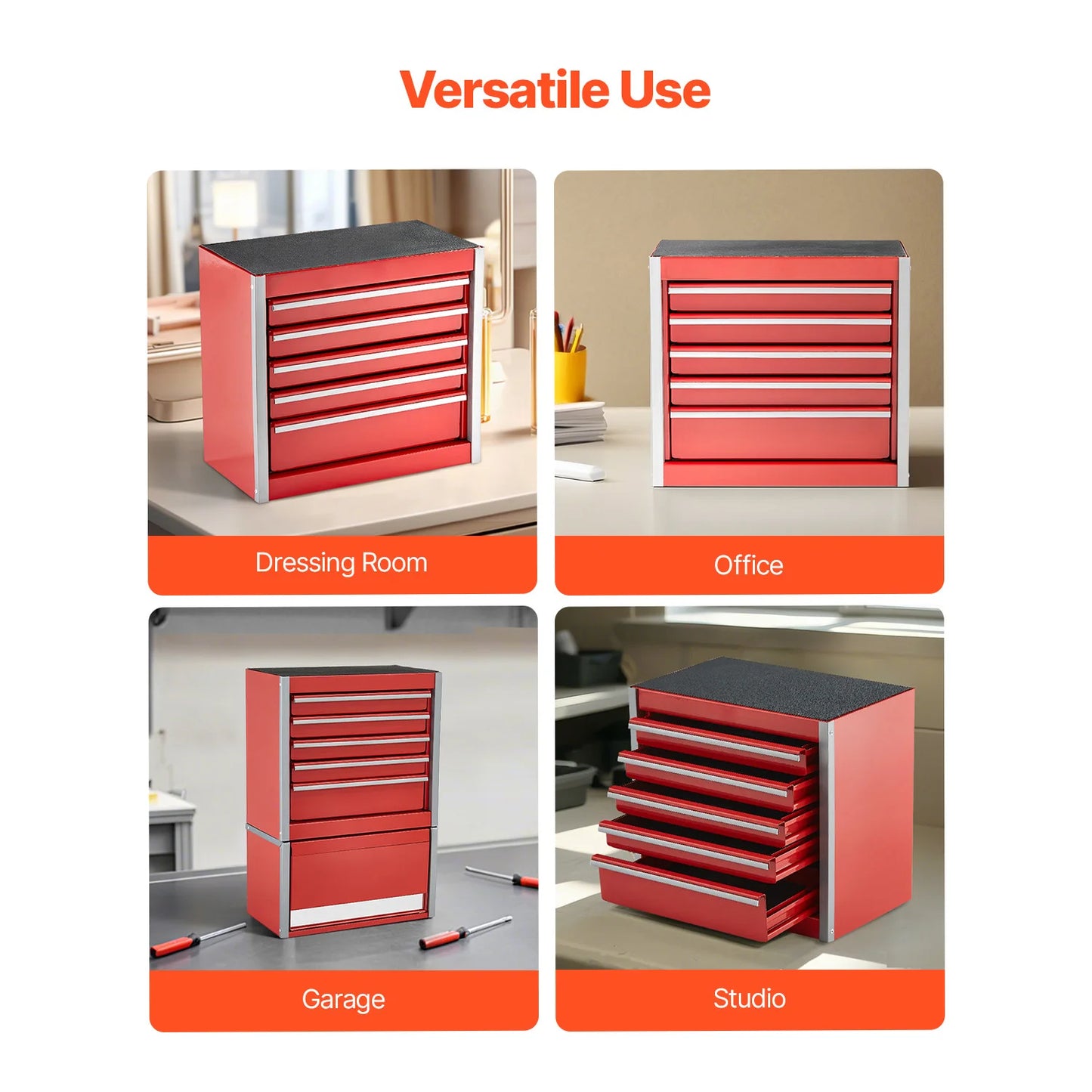 5-Drawer 8.6in Metal Tool Box