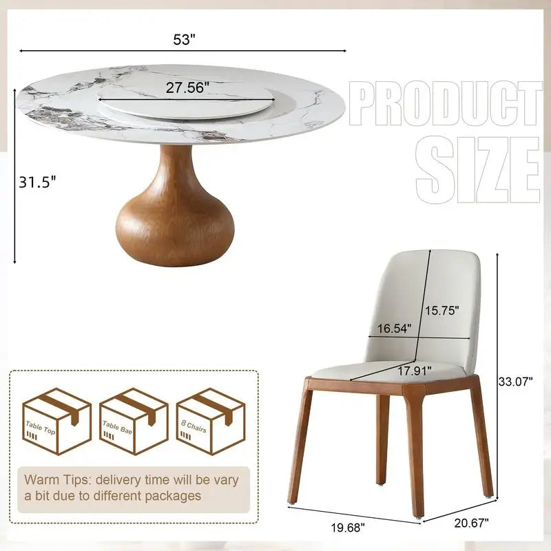 53" Round Sintered Stone Dining Table