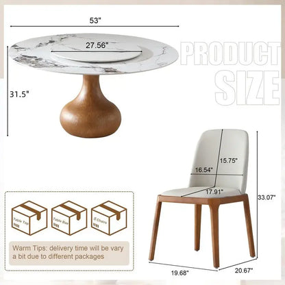 53" Round Sintered Stone Dining Table