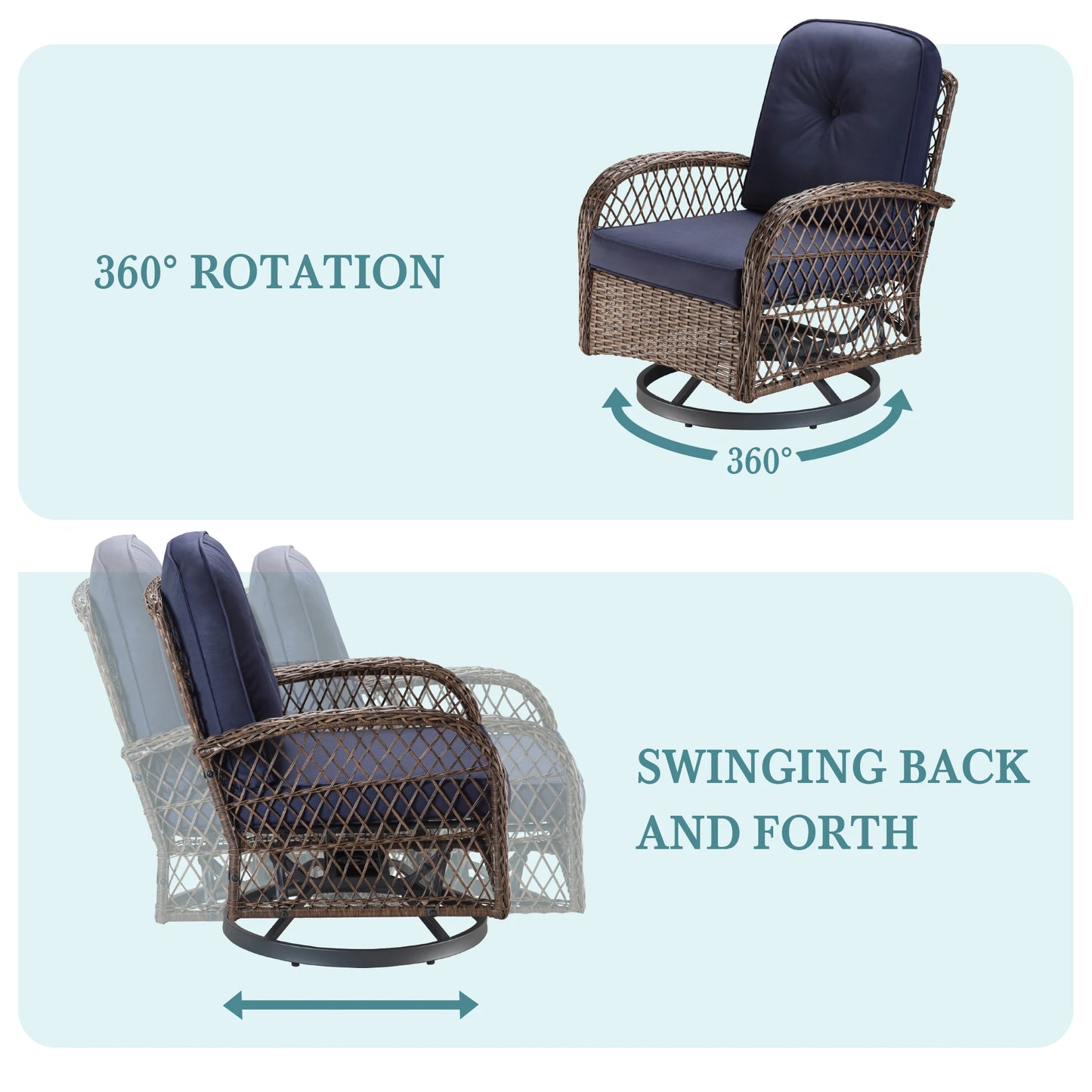 3 Pieces Patio Furniture Set