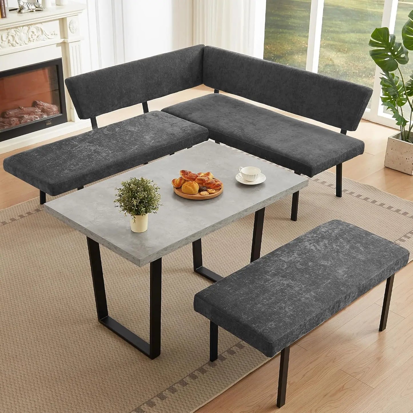 3-Piece Corner Dining Table Set