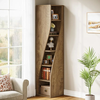 6-Tier Corner Bookshelf