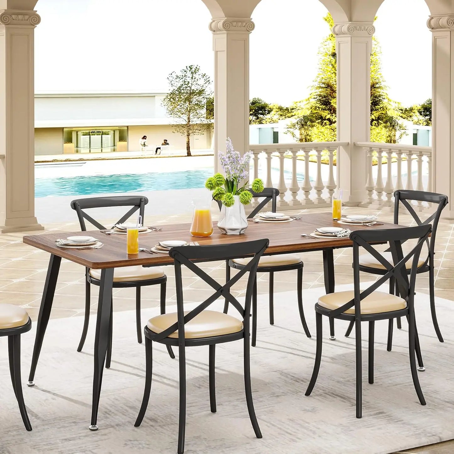 70.9 Inch Large Dining Table for 6 to 8,
