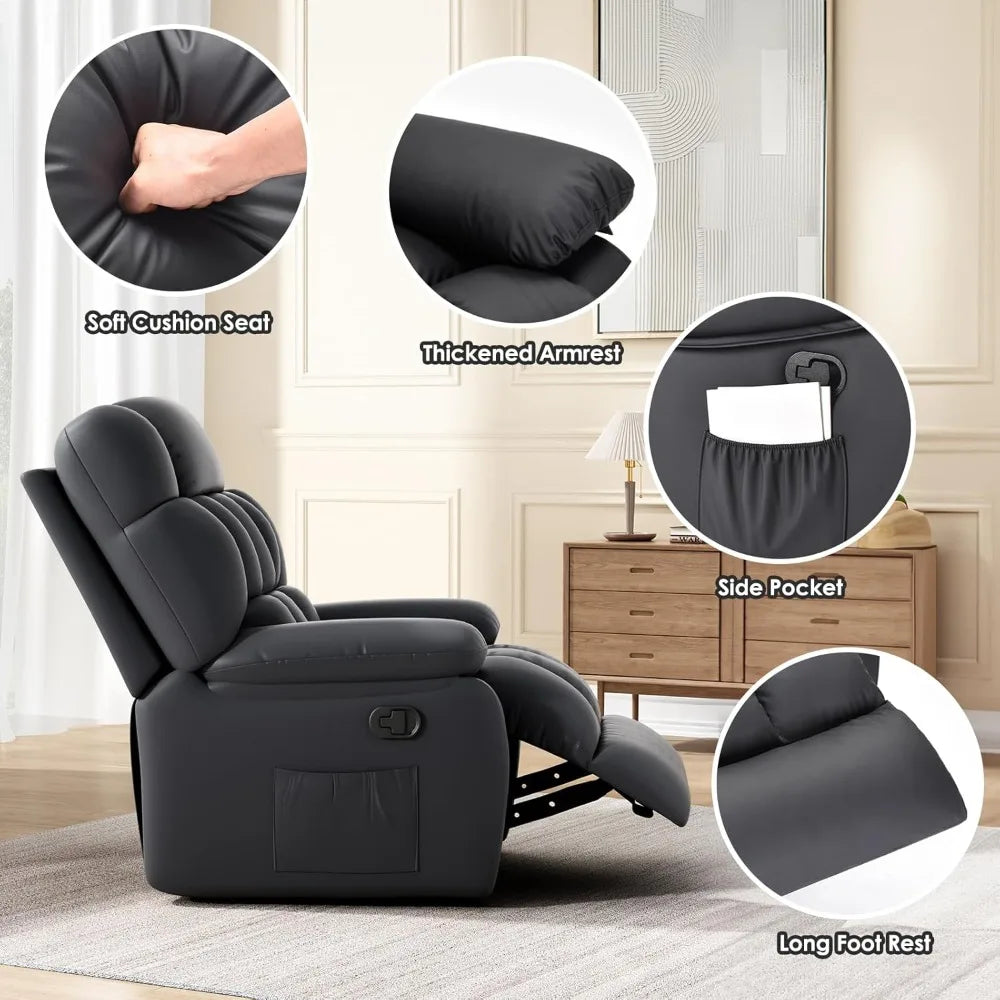 Rocking Recliner Chair with Side Pocket