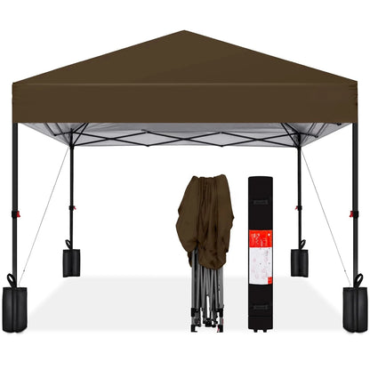 8x8ft 1-Person Setup Pop Up Canopy Tent Instant Portable Shelter w/ 1-Button Push, Case, 4 Weight Bags, Customized
