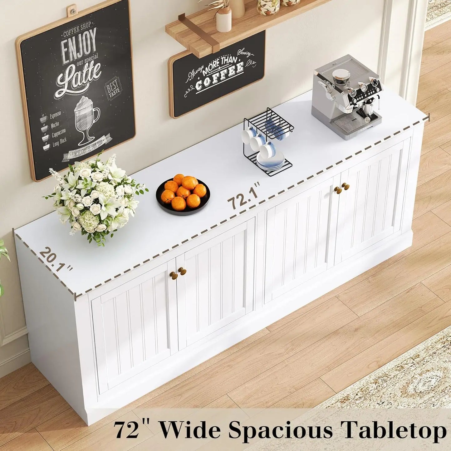72" Sideboard Buffet Cabinet