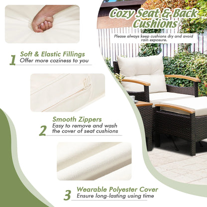 5PCS Patio Rattan Furniture Set