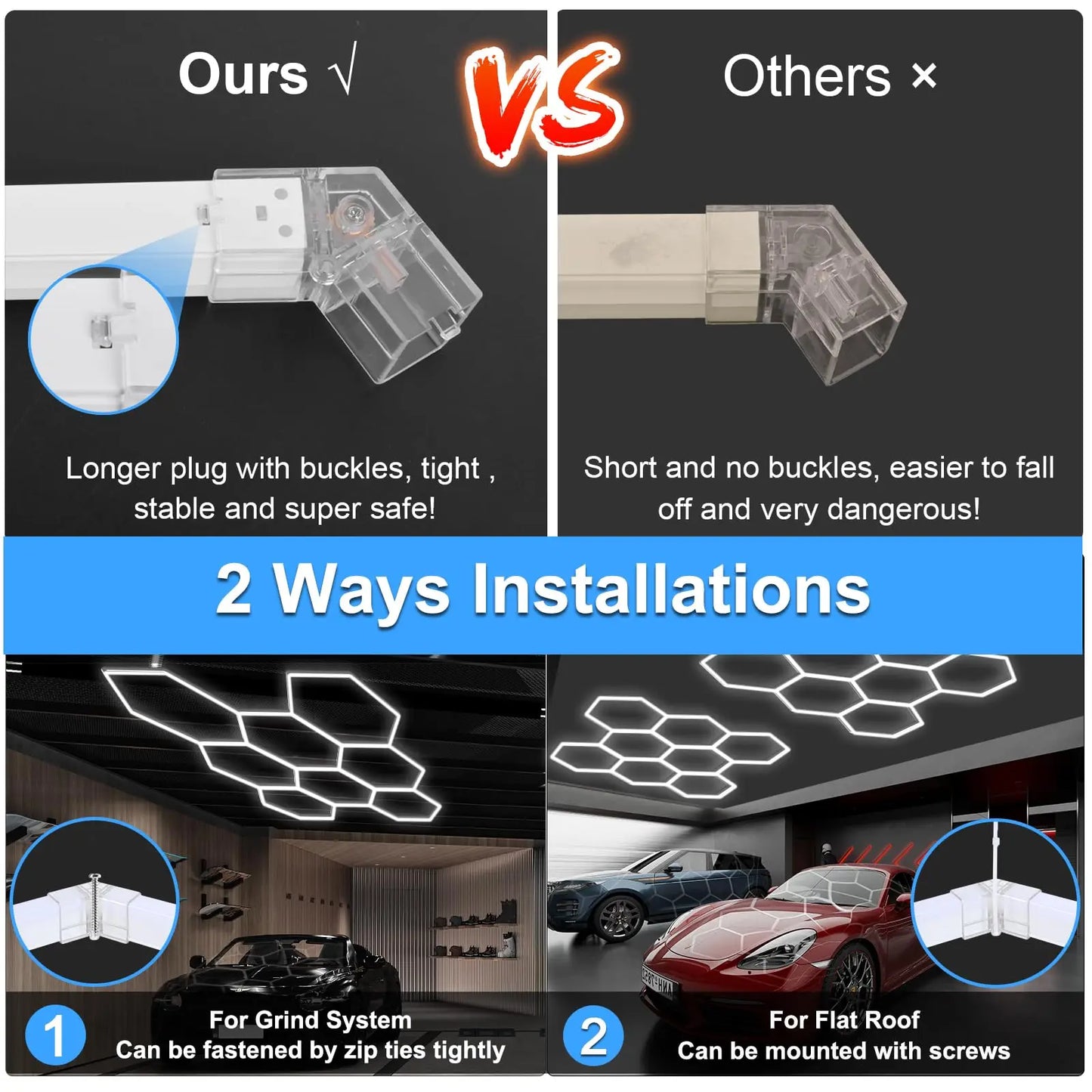 35 Pack 400W Hexagon Garage lights