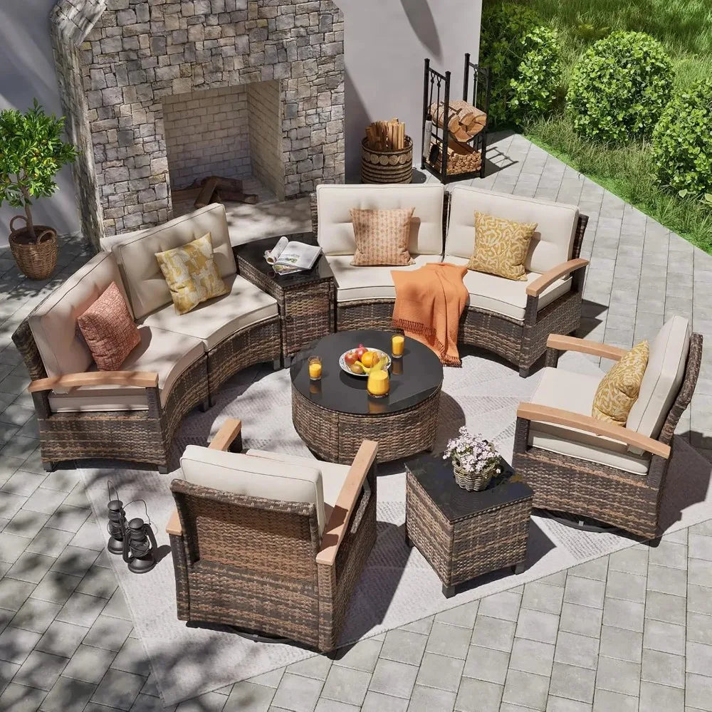 9 Piece Outdoor Patio Furniture Set