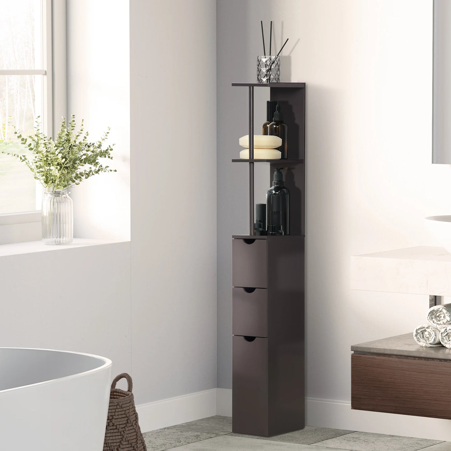 54" Tall Bathroom Linen Cabinet
