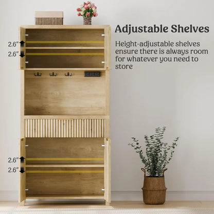 71" Fluted Pantry Cabinet