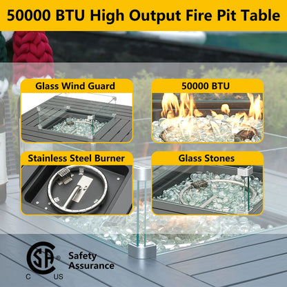 36" Square Fire Pit Table