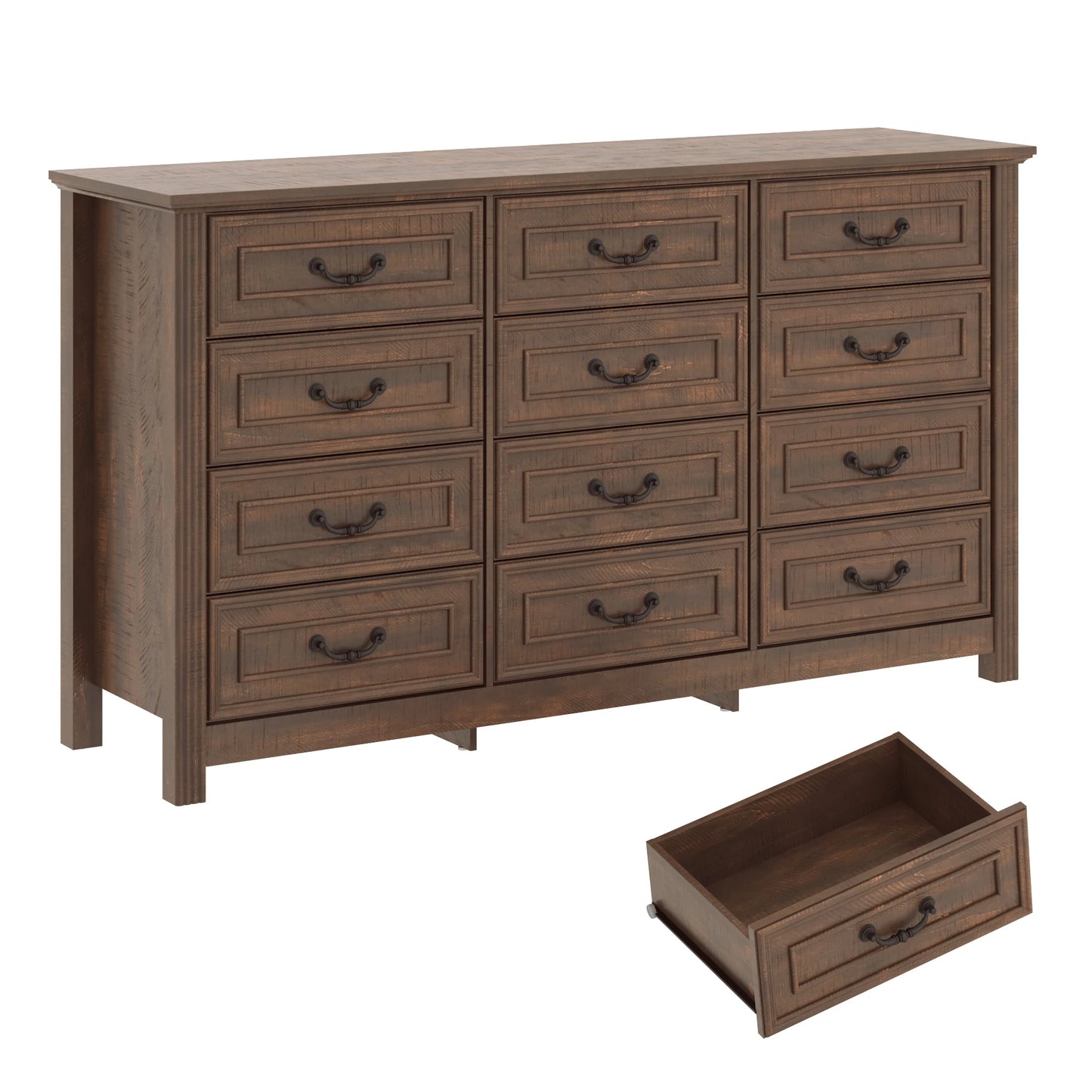 63'' Large Dresser with 12 Drawers