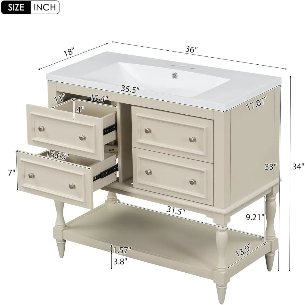 36" Bathroom Vanity with Sink