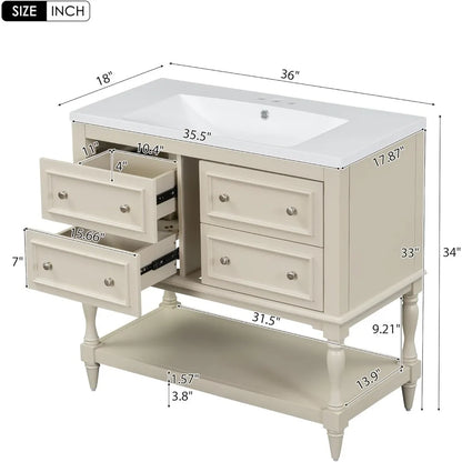 36" Bathroom Vanity with Sink