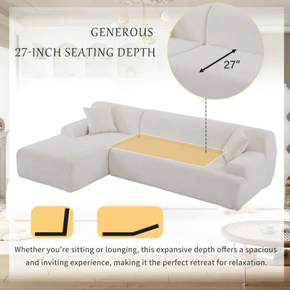 Modern Large LShape Modular Sectional Sofa  2 Piece