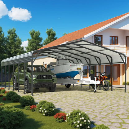 20x20/20x30/20x40FT Metal Carport with Enhanced Base