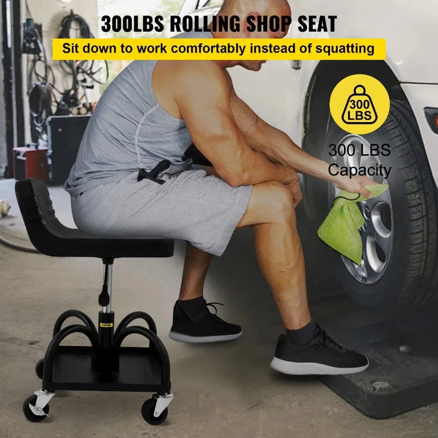 Rolling Garage Stool 300LBS Capacity