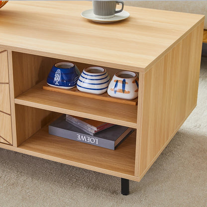 Wooden Mid Century Storage Sofa Table