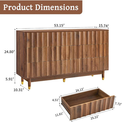 6 Drawer Fluted Dresser
