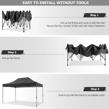 10x15 Heavy Duty Pop up Canopy Tent with 4 sidewalls